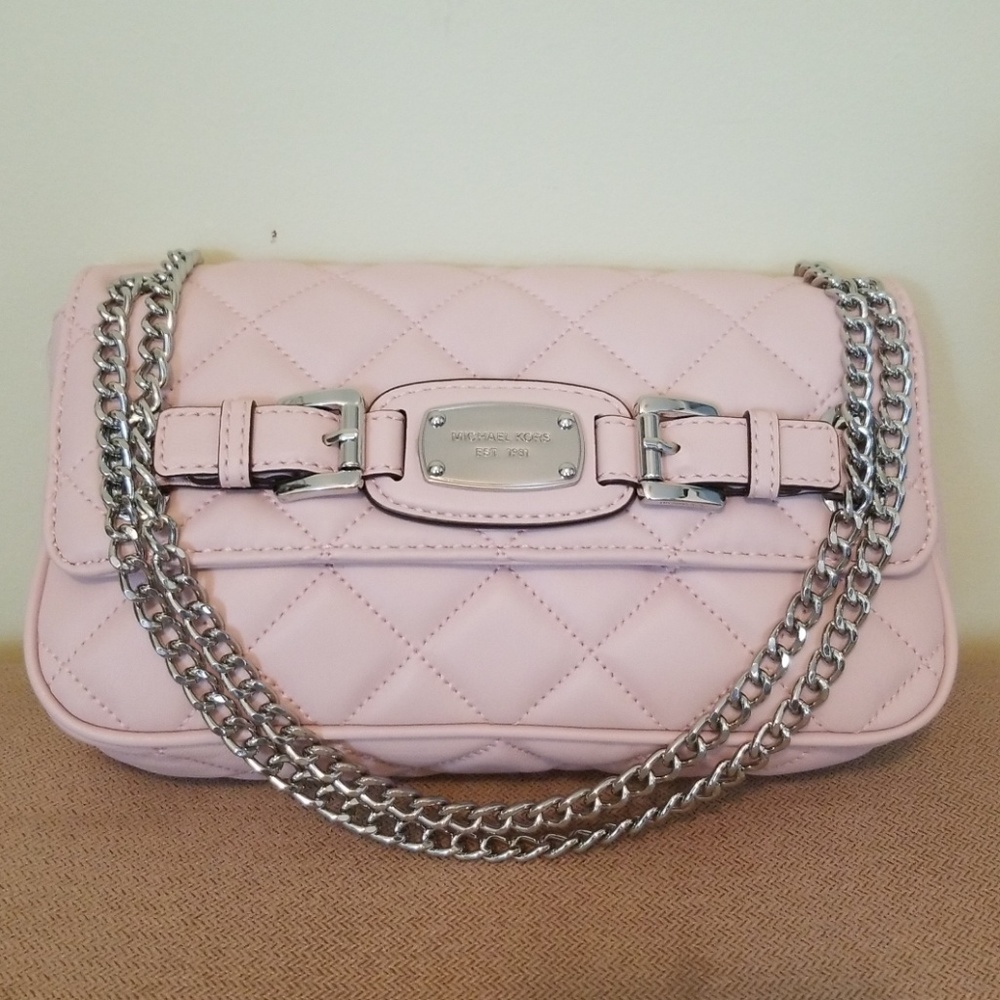Michael Kors Hamilton Pink Quilted Leathe
